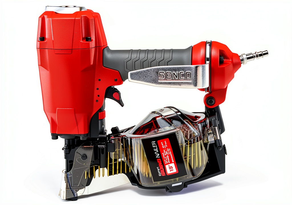 Senco 15 deg Siding Nailer Tool Only in action