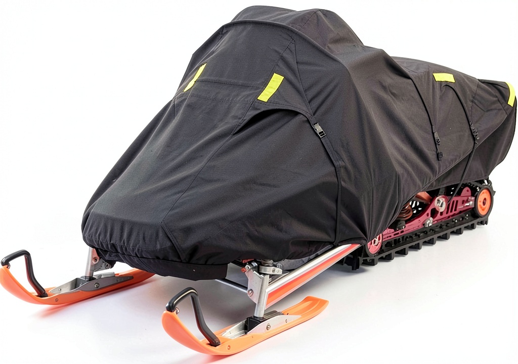 'SBU snowmobile cover on a snowmobile'