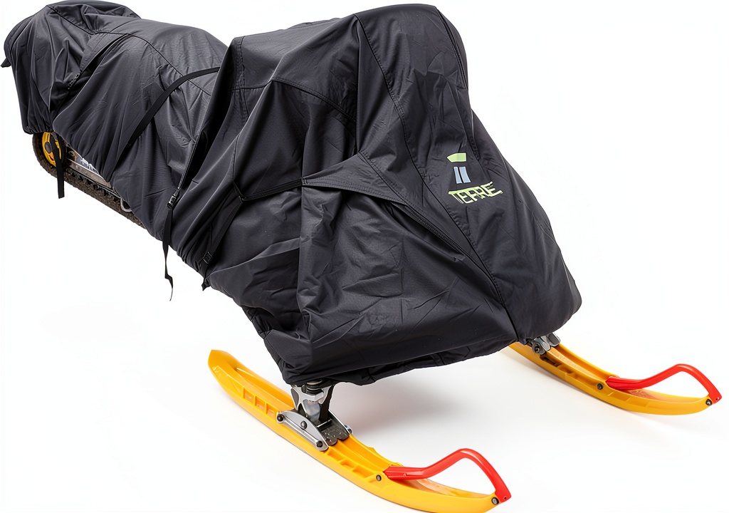 Waterproof snowmobile cover in use