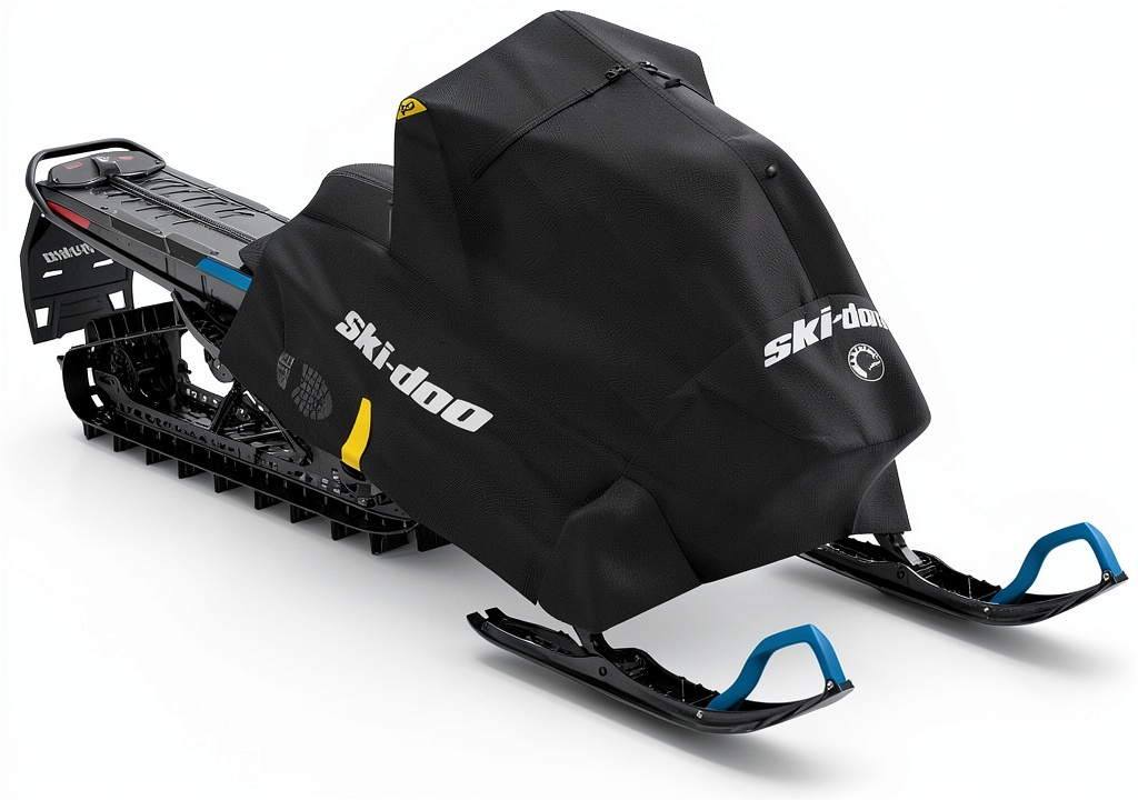 Ski-Doo snowmobile cover in use