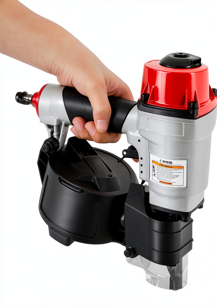 Bepritm DDJ-1 pneumatic nail gun on a workbench