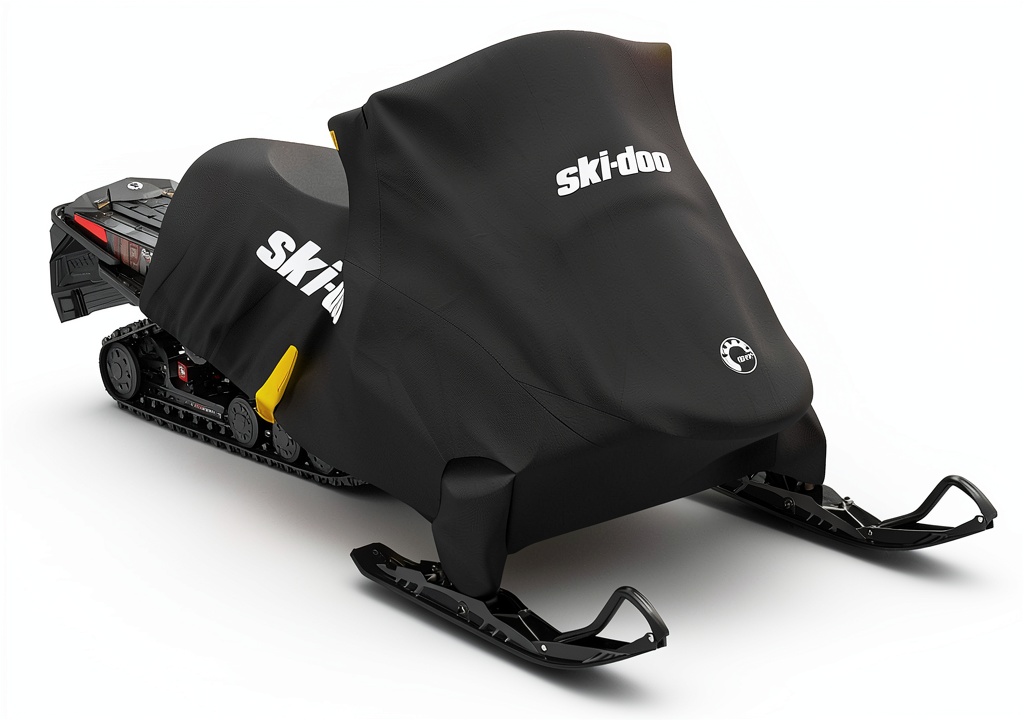 Ski-Doo snowmobile trailering cover in use