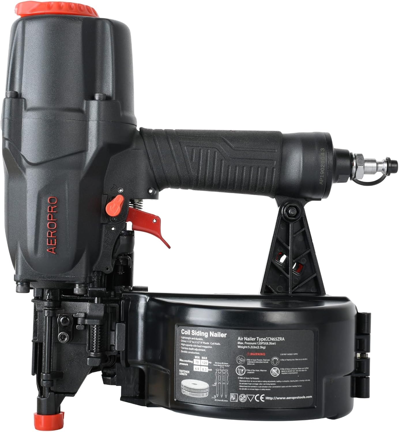 AeroPro nail gun in use on a residential siding project