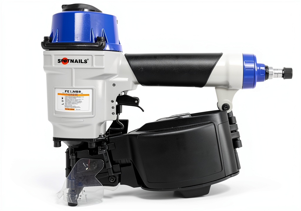 Professional using GENERIC PT-CN55 pneumatic siding nailer on a house exterior
