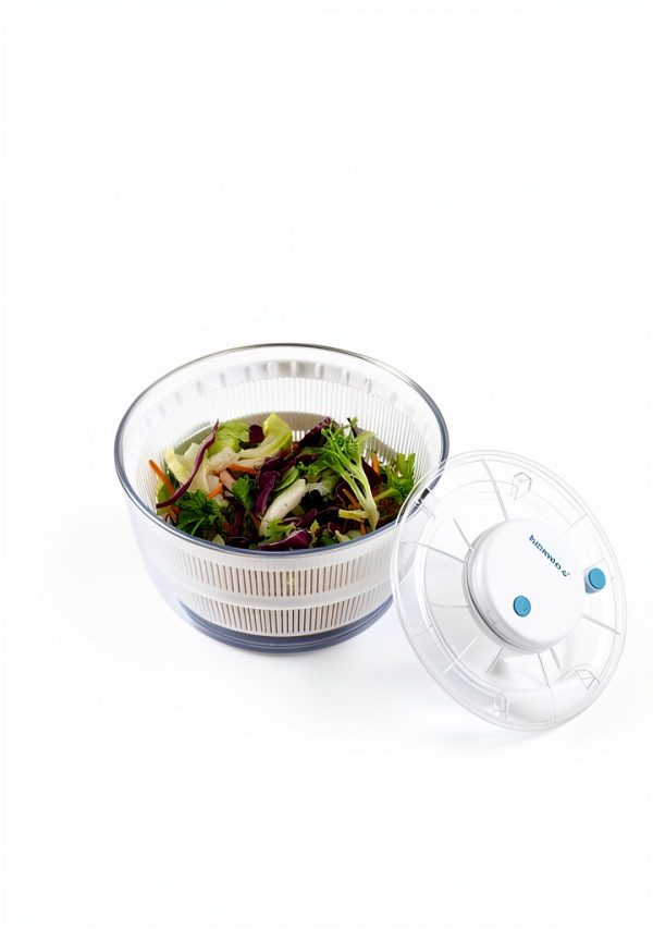 Electric Round Salad Spinner 4Qt Jinhua Huamao - Hands Free Capacity-1