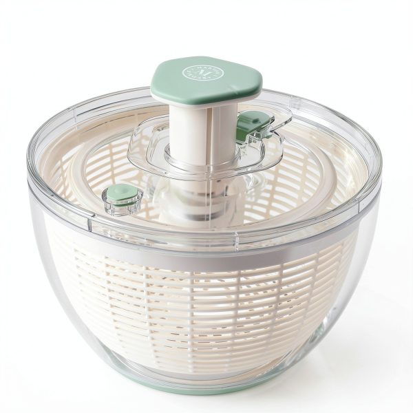 Martha Stewart 6.3 Qt Salad Spinner Fruit Washer Strainer White Green-2