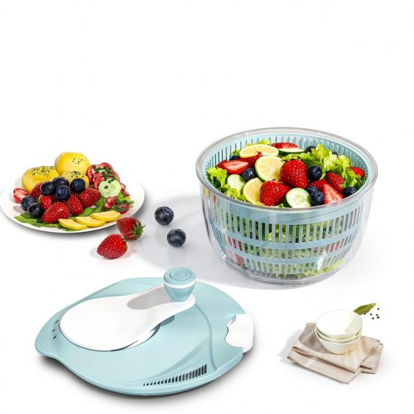 Dayacoco Salad Spinner 4.24Qt Green Multi‑Use Lettuce & Fruit Dryer-6
