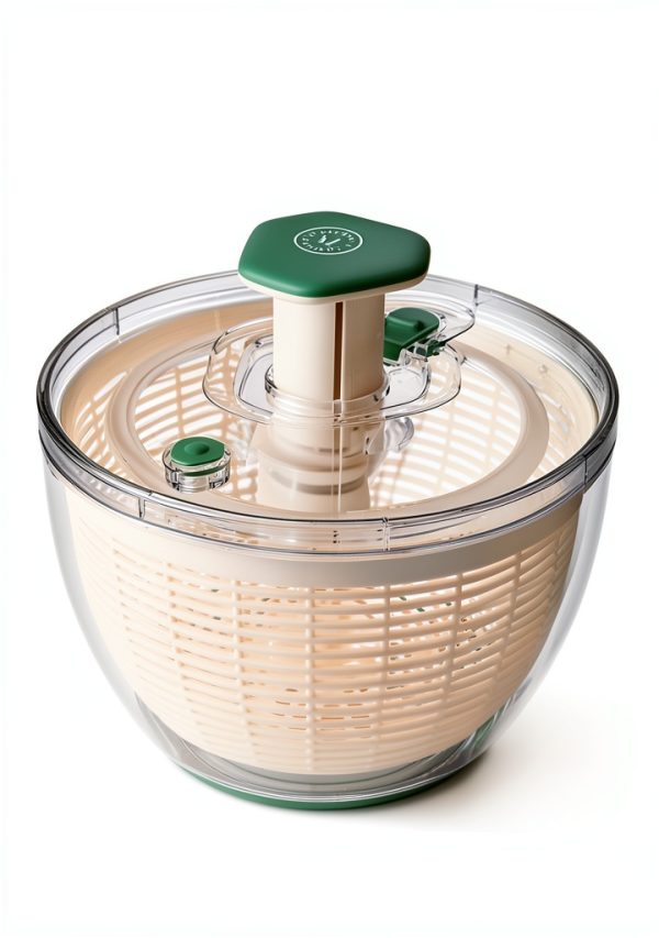 Martha Stewart 6.3 Qt Salad Spinner Fruit Washer Strainer White Green-3
