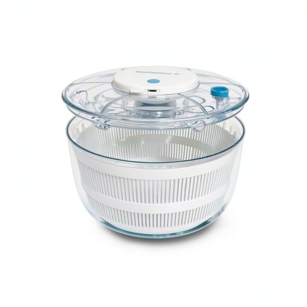 Electric Round Salad Spinner 4Qt Jinhua Huamao - Hands Free Capacity-4