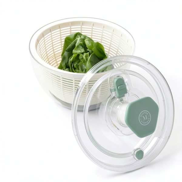 Martha Stewart 6.3 Qt Salad Spinner Fruit Washer Strainer White Green-1