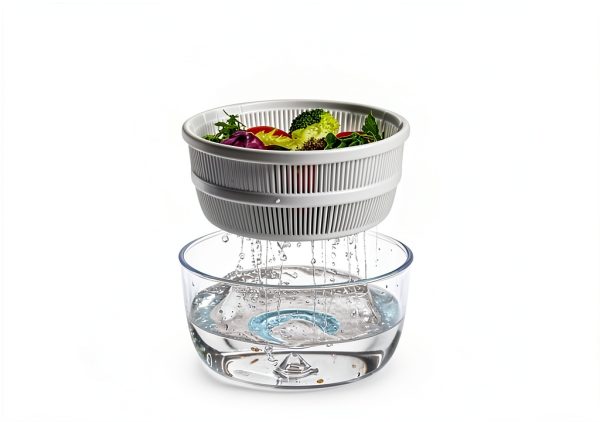 Electric Round Salad Spinner 4Qt Jinhua Huamao - Hands Free Capacity-2
