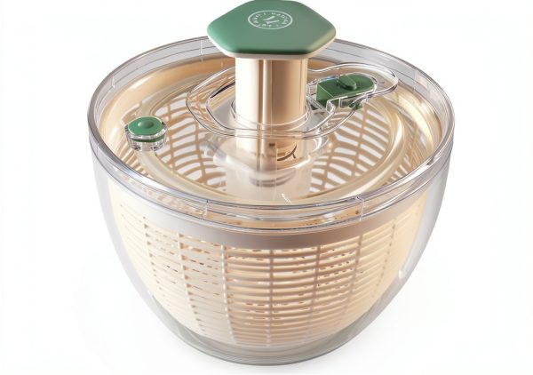 Martha Stewart 6.3 Qt Salad Spinner Fruit Washer Strainer White Green-0