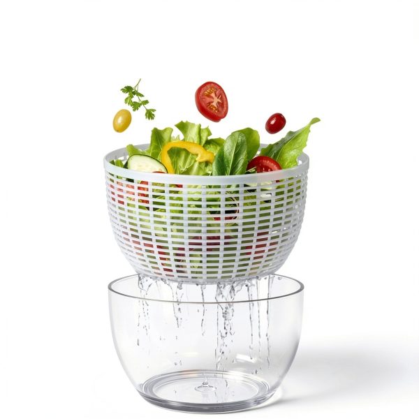 Salad Spinner X&E 6-Quart Large Family Lettuce Dryer One-Touch Brake-2