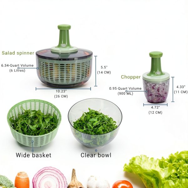 Salad Spinner Brieftons 6.3 Quart with 0.95 Quart Chopper-5