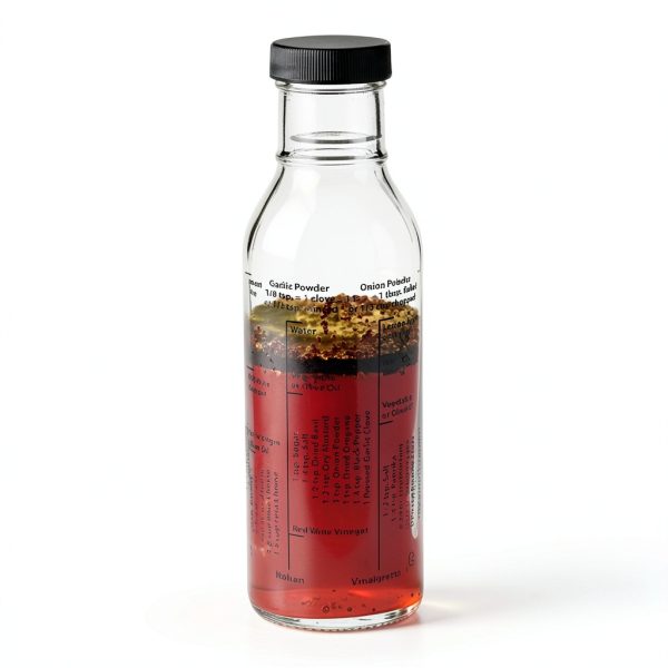 Kolder Salad Dressing Mixer Bottle with 8 Classic Recipes, Glass, 13-Ounce Capacity-1