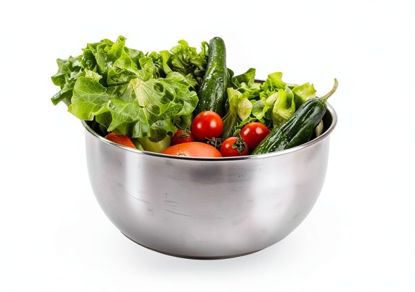 KITHELP Stainless Steel Salad Spinner Large, Vegetables Fruits Wash Bowl with Strainer, Lettuce Spinner Dryer for Efficient Salad Preparation 5.3Qt-3