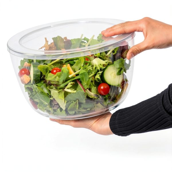 Glass Salad Spinner 6.3QT Jarelli – BPA-Free Bowl, Press Lid-6