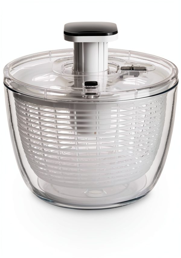Glass Salad Spinner 6.3QT Jarelli – BPA-Free Bowl, Press Lid-0