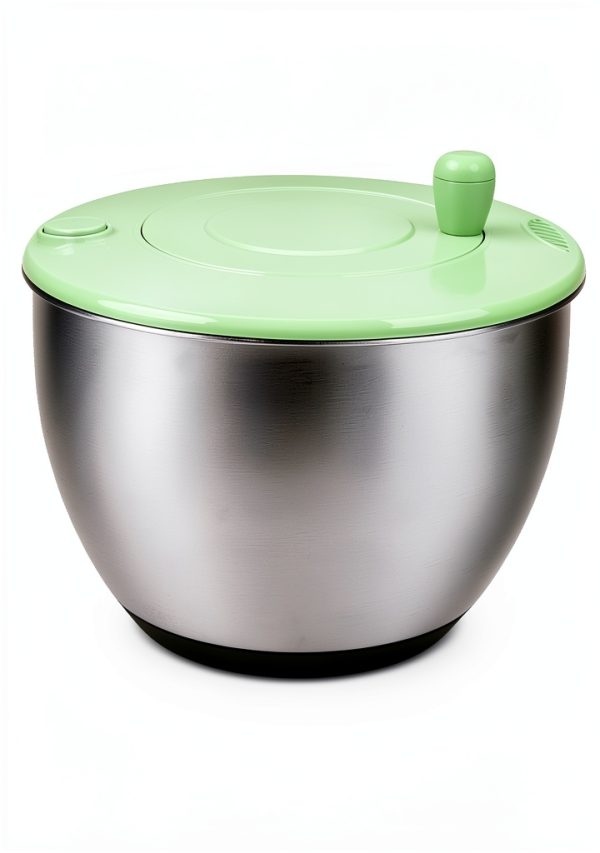 5.3QT Salad Spinner VVAKAM Large Steel Lettuce Spinner with 5 Blade-3