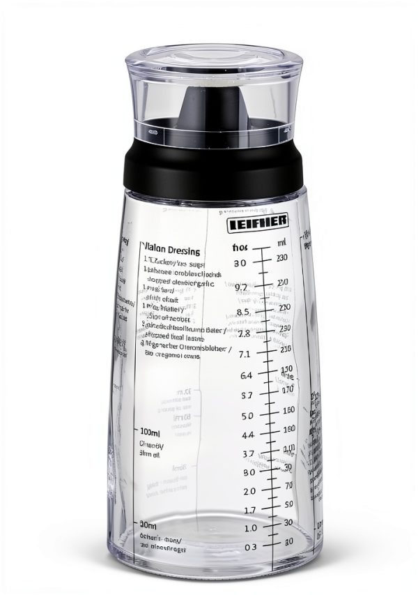 Leifheit Glass Salad Dressing Bottle 10 oz Black Eco Leakproof Lid-6