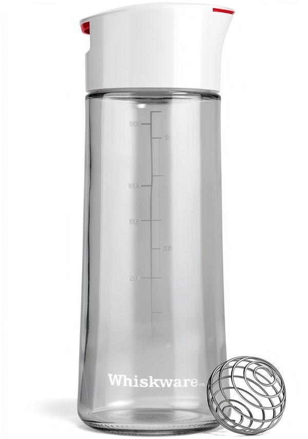 Whiskware Salad Dressing Shaker Glass with BlenderBall Whisk 2.5 Cup-0