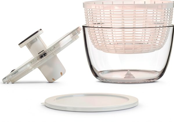 Glass Salad Spinner 6.3QT Jarelli – BPA-Free Bowl, Press Lid-7