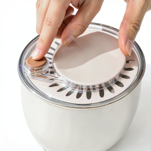 Salad Spinner 5.3Qt Stainless Steel by EDELHAUS with Stop Button-6