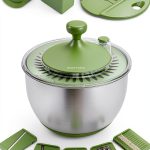 Stainless Steel Salad Spinner SUSTEAS 4.25Qt 5 Blade-0