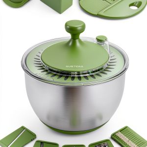Stainless Steel Salad Spinner SUSTEAS 4.25Qt 5 Blade-0
