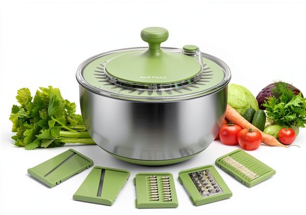 Stainless Steel Salad Spinner SUSTEAS 4.25Qt 5 Blade-6