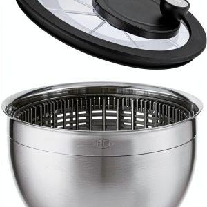 Rosle 15695 Stainless Steel Large Salad Spinner with Glass Lid 3.5L-0
