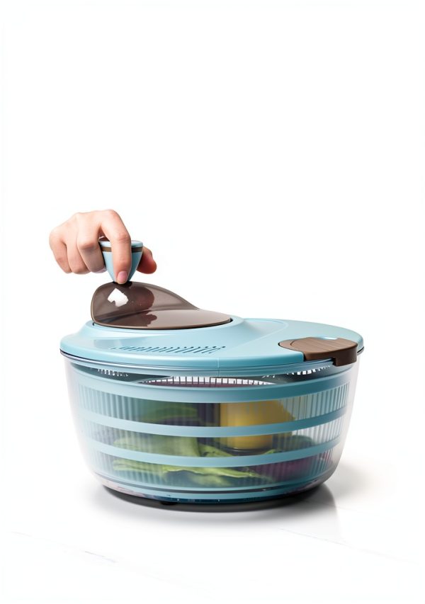 Brigii Salad Spinner, 4.24 Quart Lettuce Spinner with Double Drainage Holes, Salad Dryer for Washing, Spinning, and Draining Greens, Fruits, and Vegetables-1