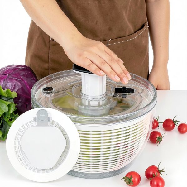 Ourokhome Salad Spinner, One-Handed Large Vegetable Dryer for Greens-1