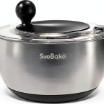 5.3Qt Stainless Steel Salad Spinner with Stop Button, BPA-Free Vegetable Lettuce Spinner, Transparent Lid & Drainage Hole, Non-Slip Base, Dishwasher Safe Fruit Washer-0