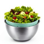 5.3QT Salad Spinner VVAKAM Large Steel Lettuce Spinner with 5 Blade-0