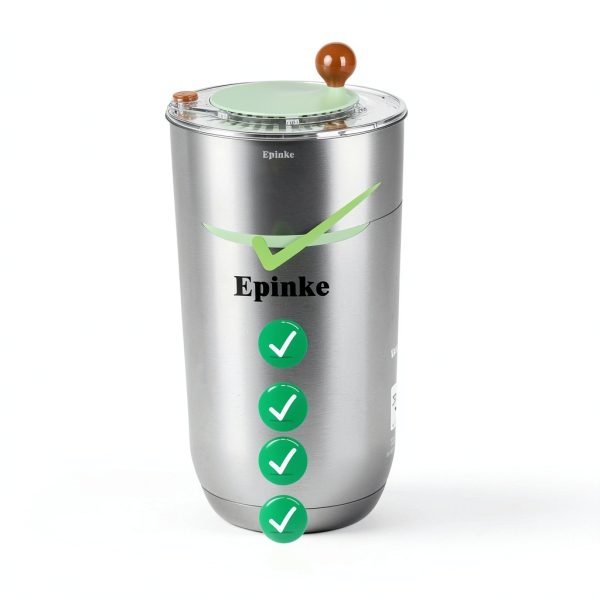 Stainless Steel Salad Spinner 5.3Qt Epinke Stop Button Non Slip Base-3