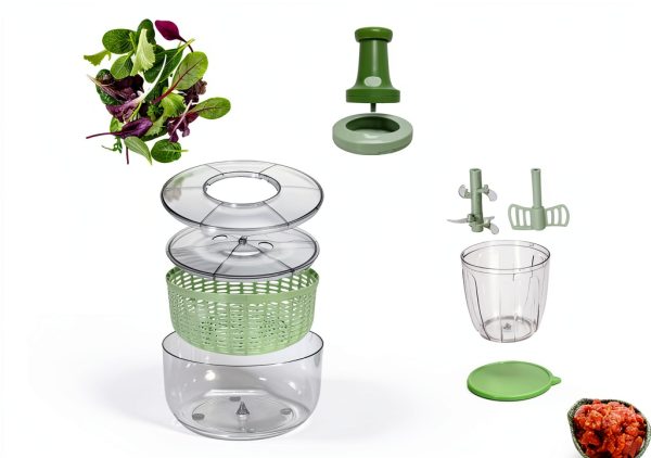 Salad Spinner Brieftons 6.3 Quart with 0.95 Quart Chopper-6