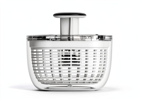 Smile mom Salad Spinner Small Lettuce Spinner Kitchen Gadgets Vegetable Washer, High Efficiency for Home Kitchen Washing & Drying Leafy Vegetables, One-Handed Handle Easy Press 3.8 Qt White-8