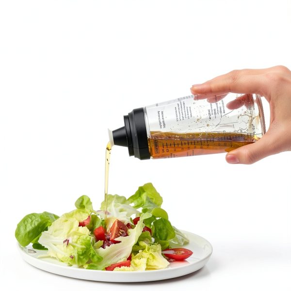 Leifheit Glass Salad Dressing Bottle 10 oz Black Eco Leakproof Lid-3