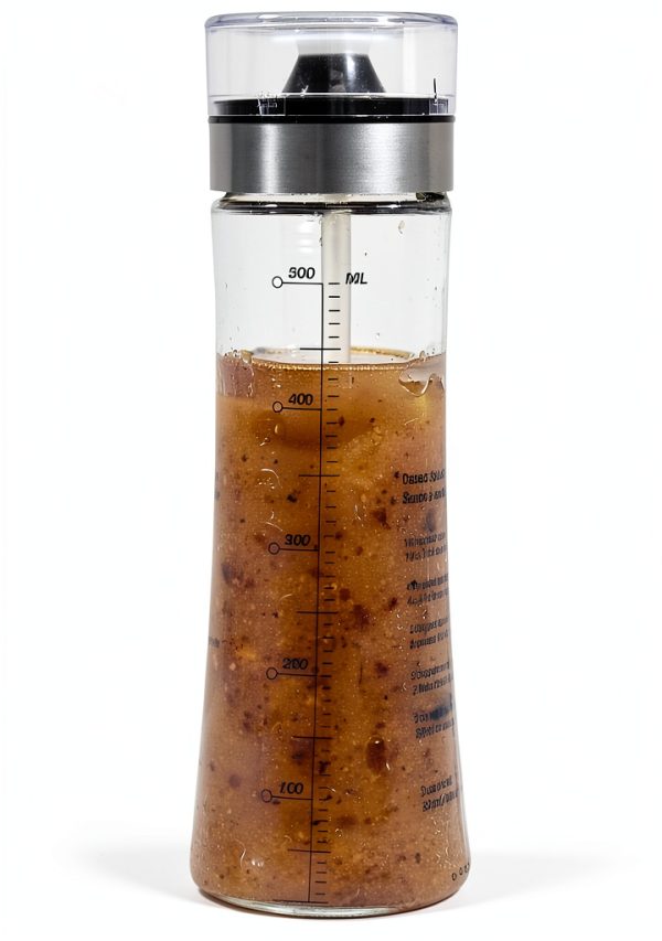 Tablecraft Salad Dressing Shaker, Glass with Plastic & Metal Pour Spout Top, Clear-0