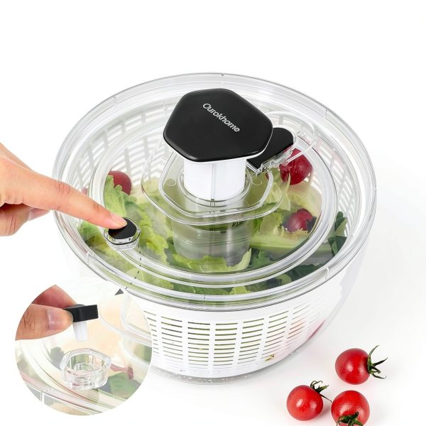 Ourokhome Salad Spinner, One-Handed Large Vegetable Dryer for Greens-2