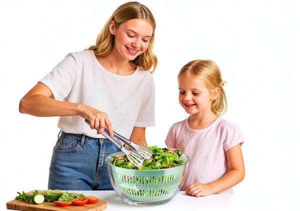 YUANYE Salad Spinner Large, 3 IN 1 Vegetable and Fruit Washing Bowl with Strainer, Lettuce Spinner with 5 Blades Slicer, Egg Yolk Strainer, Bowl for Efficient Salad Preparation, 5.3 Qt（Green）-7