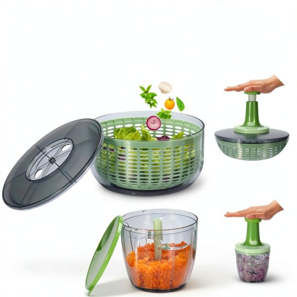 Salad Spinner Brieftons 6.3 Quart with 0.95 Quart Chopper-1