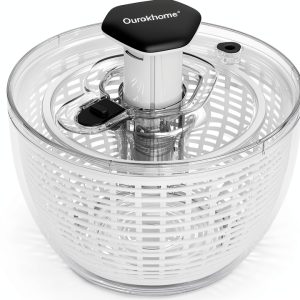 Ourokhome Salad Spinner, One-Handed Large Vegetable Dryer for Greens-0