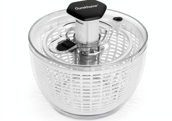 Ourokhome Salad Spinner, One-Handed Large Vegetable Dryer for Greens-0