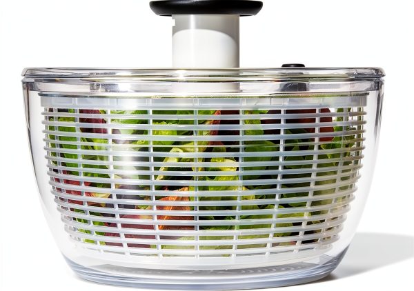 OXO Good Grips Salad Spinner | Lettuce Spinner | Fruit Washer | Fruit Washing Bowl with Strainer | Vegetable Cleaner | Salad Cleaner | Lettuce Washer | 6.22 Quart Capacity-0