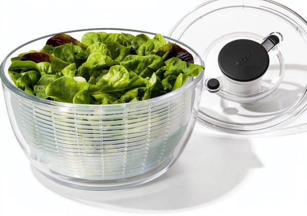 OXO Good Grips Salad Spinner | Lettuce Spinner | Fruit Washer | Fruit Washing Bowl with Strainer | Vegetable Cleaner | Salad Cleaner | Lettuce Washer | 6.22 Quart Capacity-2